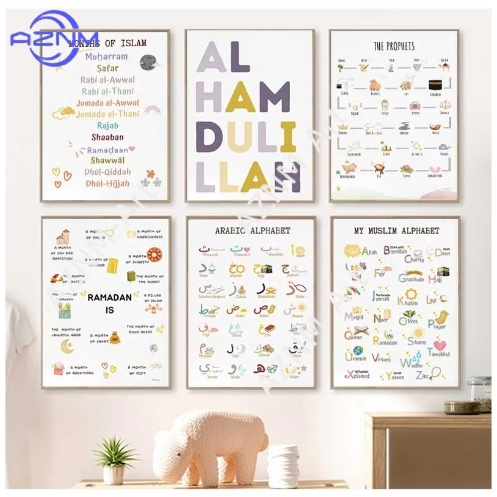 1/6 Buah Poster Lukisan Seni D - Kids Quran Toys ulasan dan harga